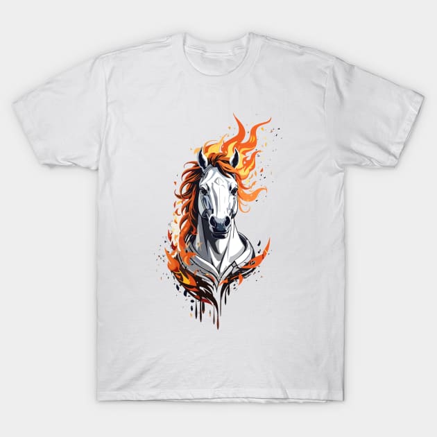 horse on fire T-Shirt by ohyeahh